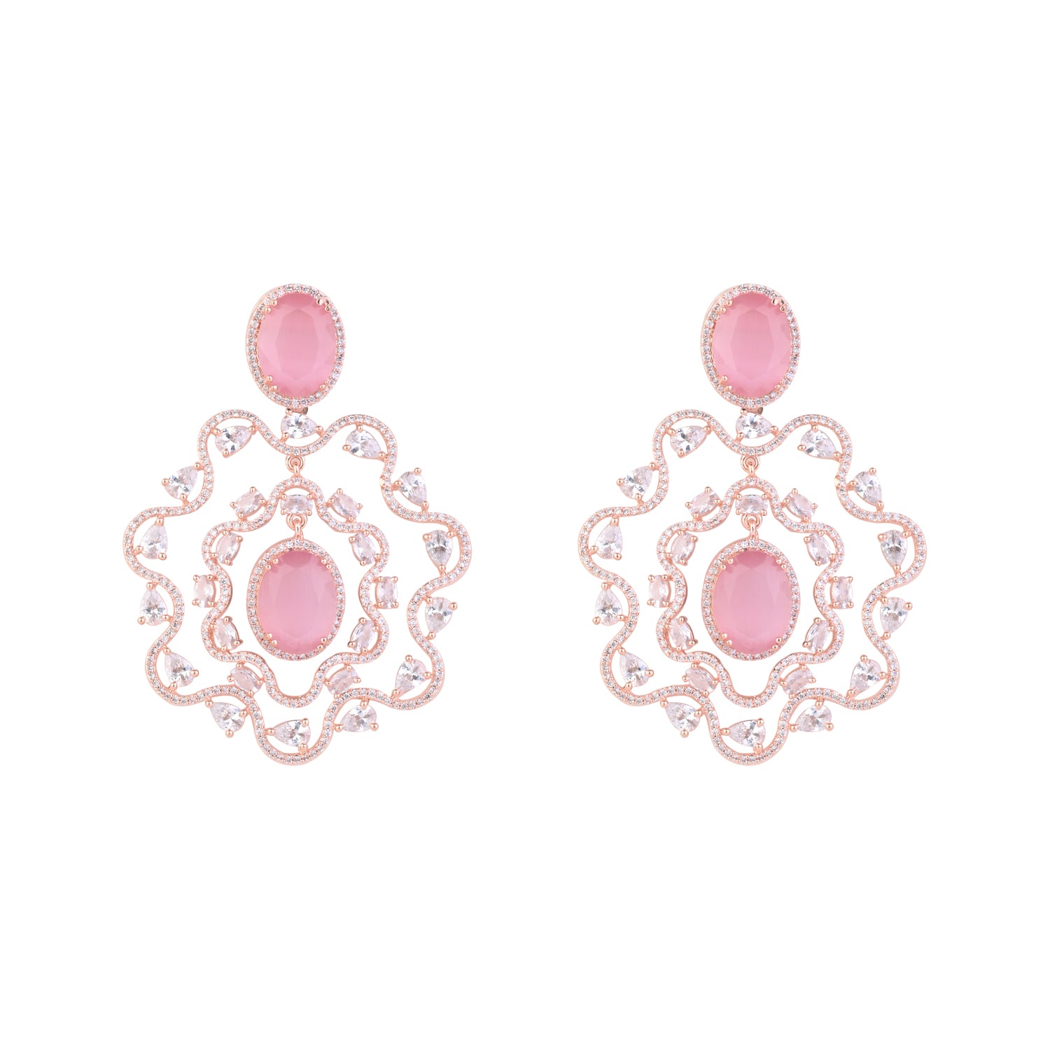 Nathalia Rosegold Pink Earrings