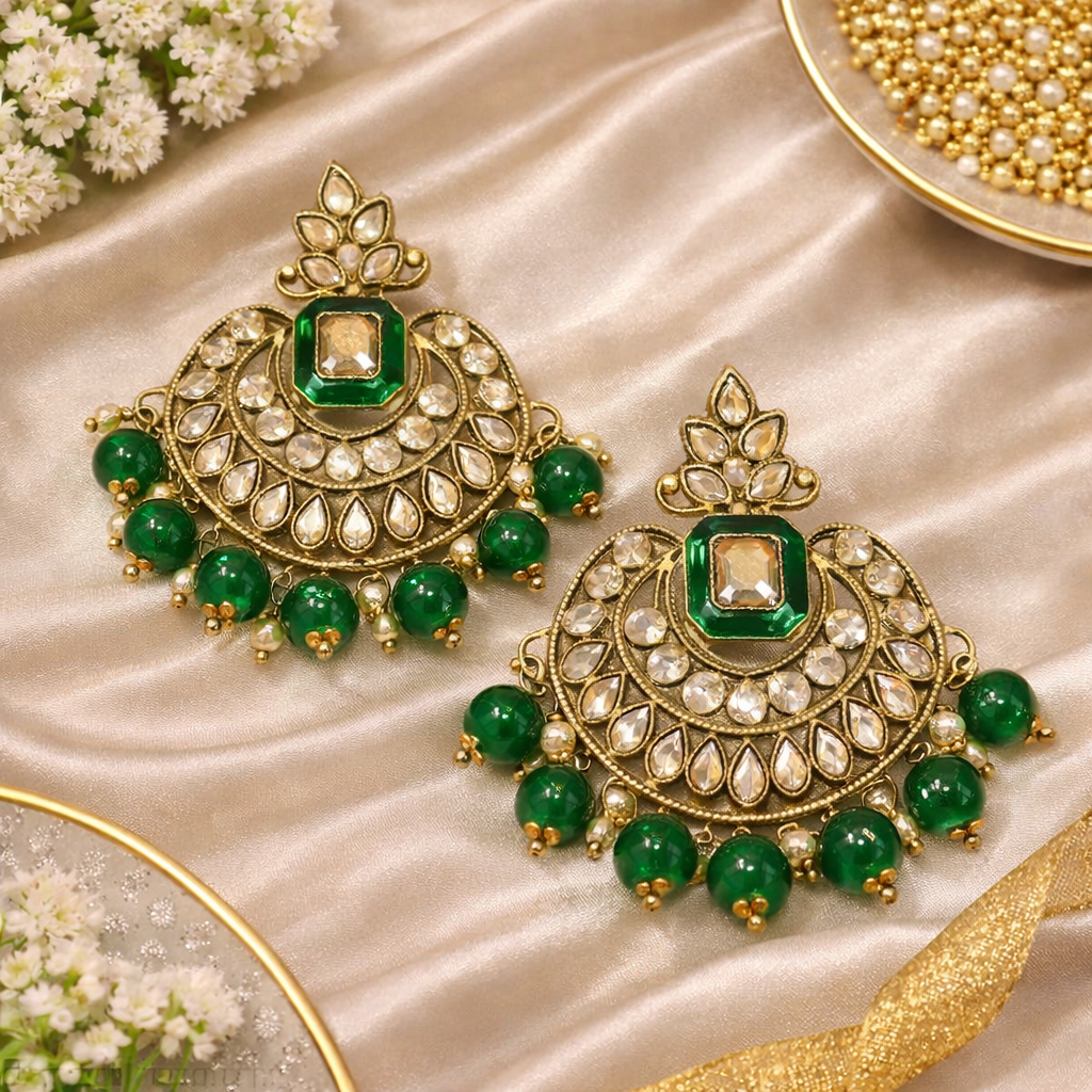 Drishya Green Earrings