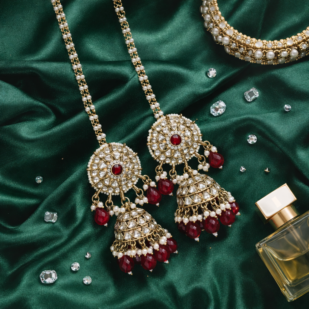 Rahi Maroon Earrings