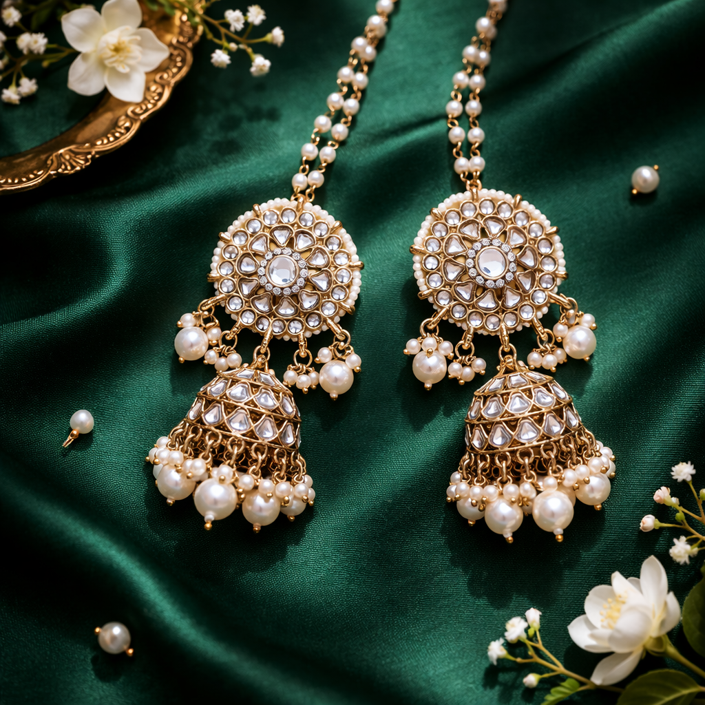 Rahi White Earrings