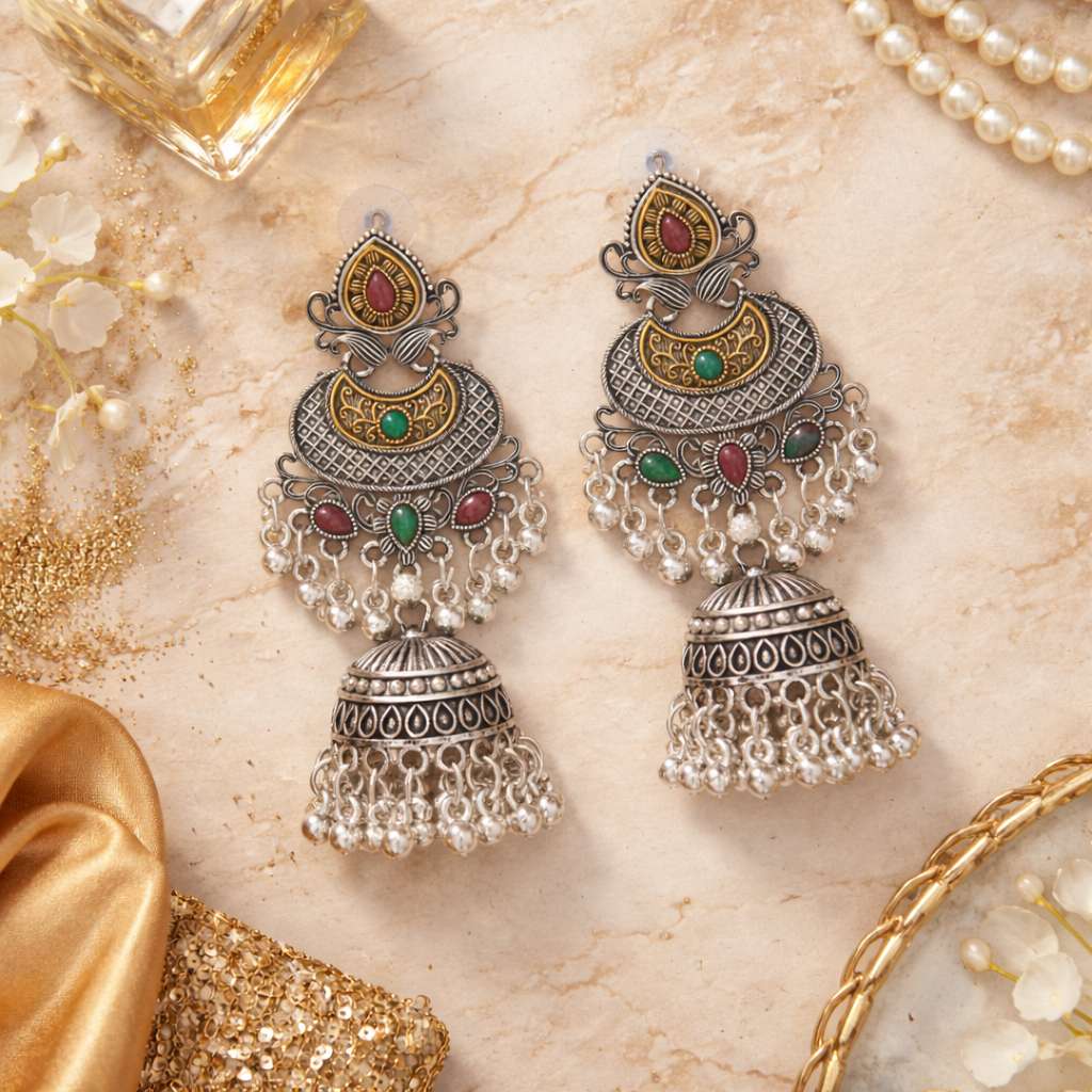 Vira Oxidised Earrings