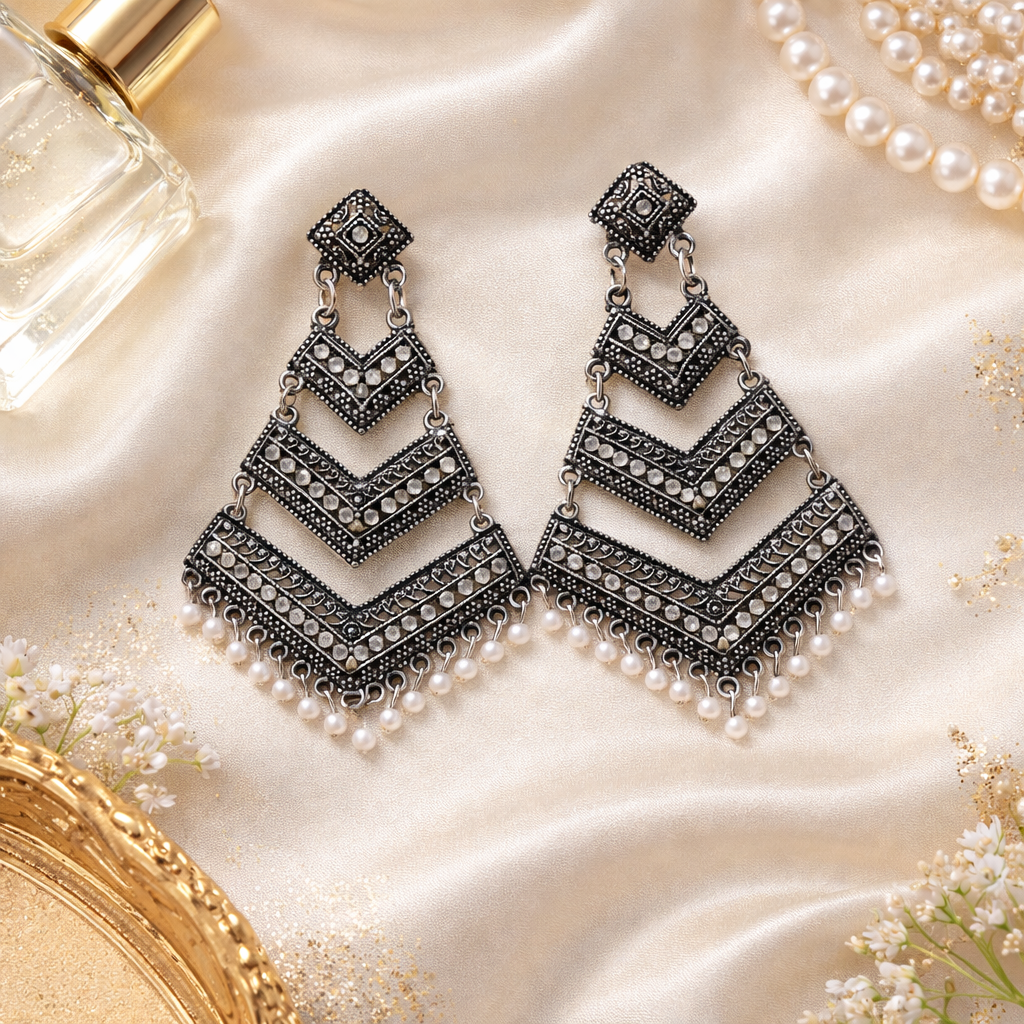 Liva Oxidised Earrings