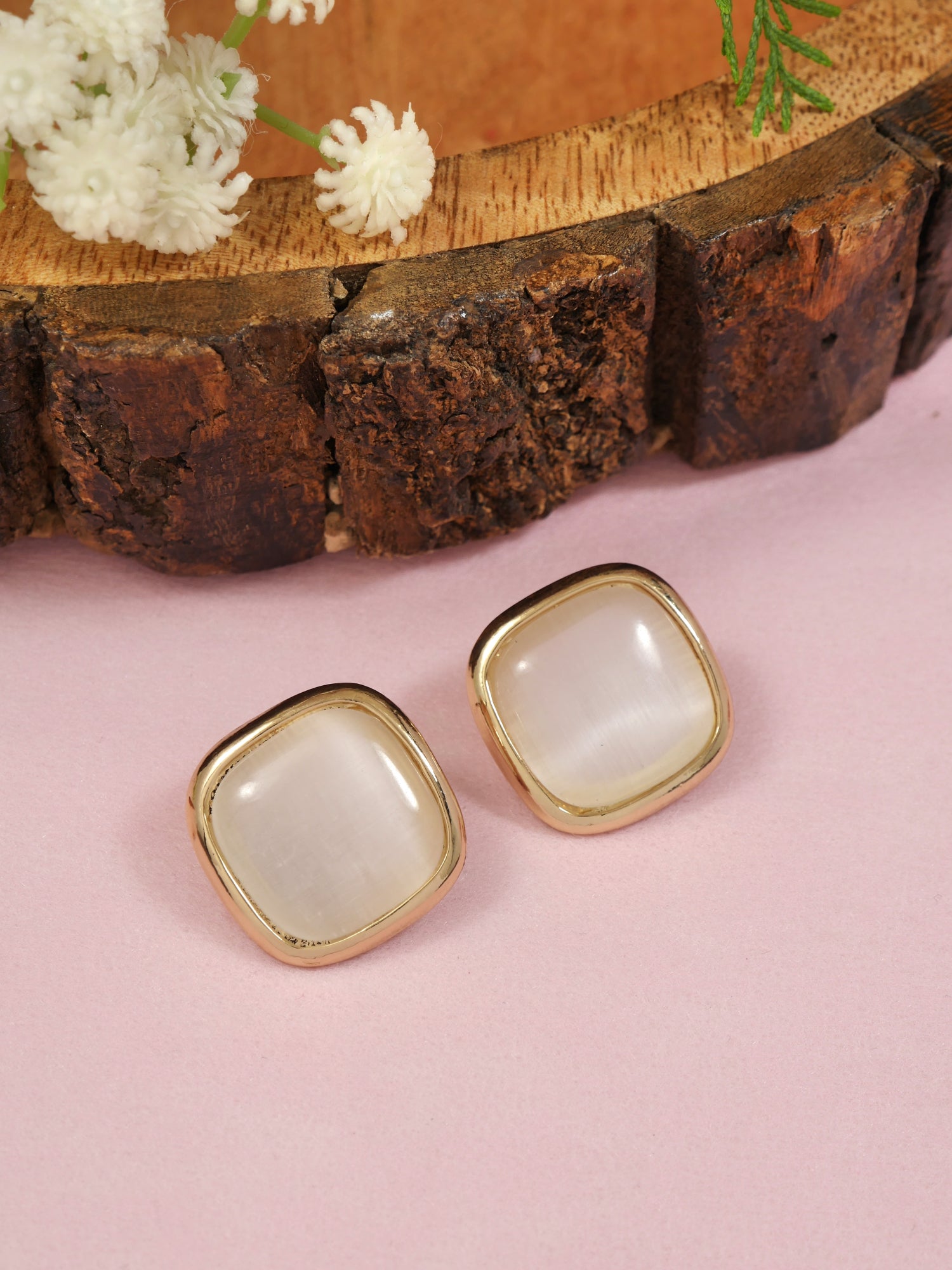 Audrey White Earrings