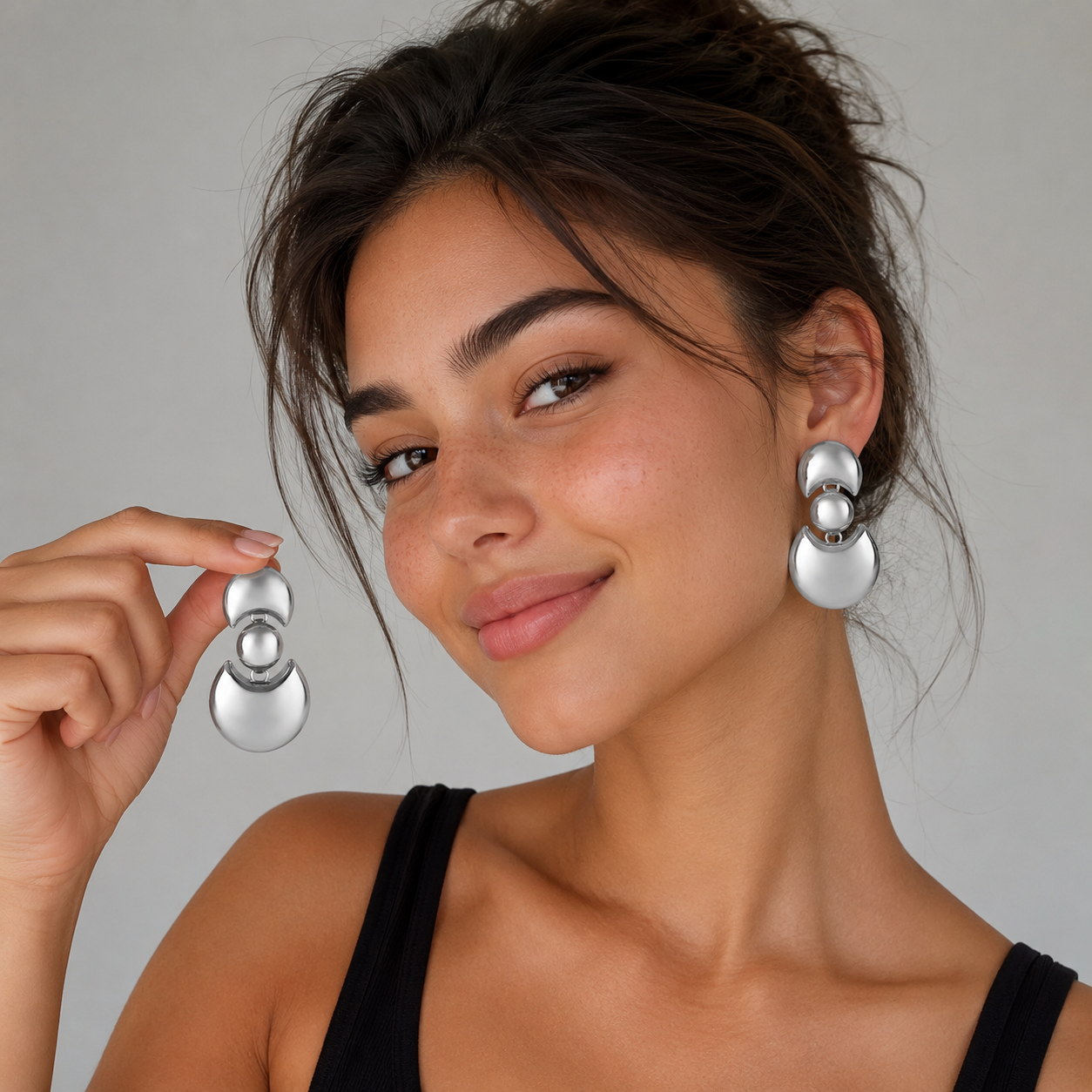Sienna Silver Statement Earrings