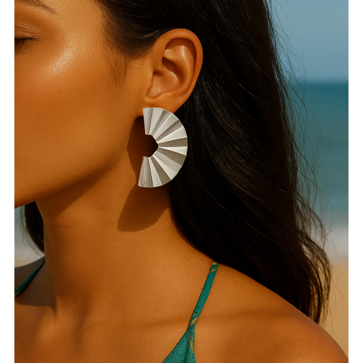 Kylie Silver Statement Earrings