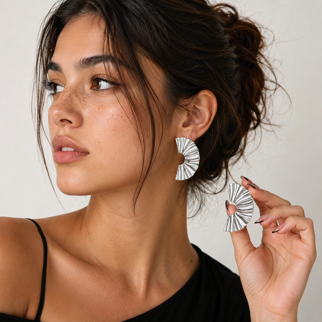 Kylie Silver Statement Earrings