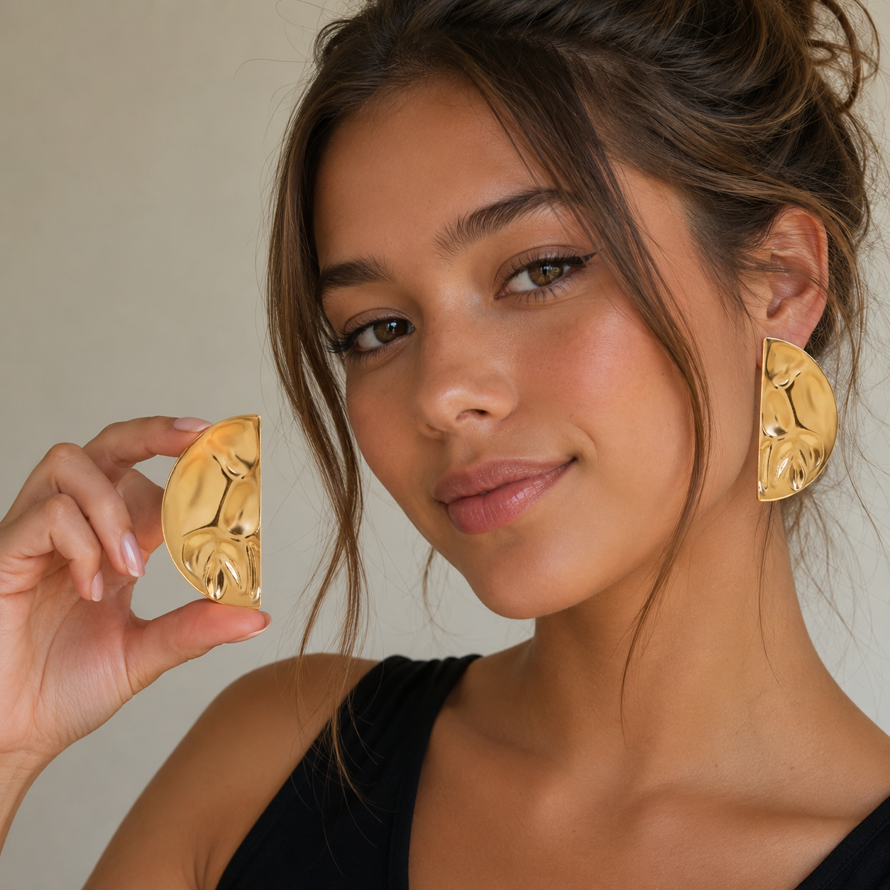 Ashley Gold Statement Earrings