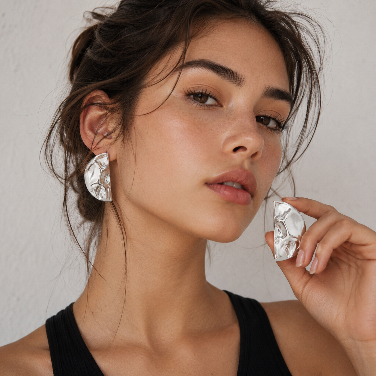 Ashley Silver Statement Earrings
