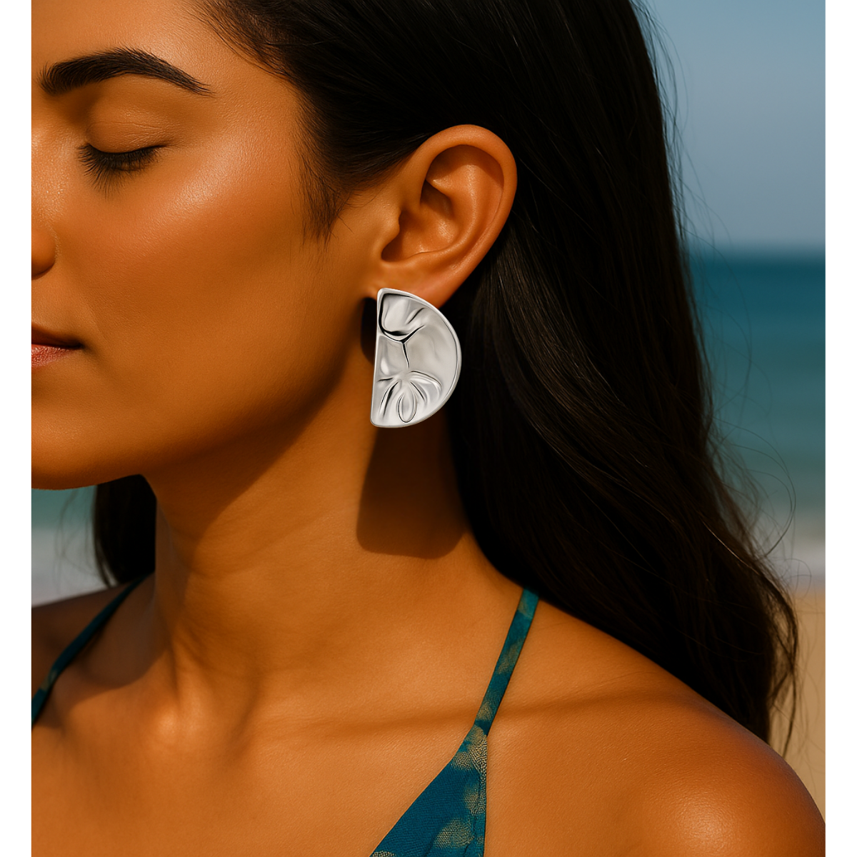 Ashley Silver Statement Earrings