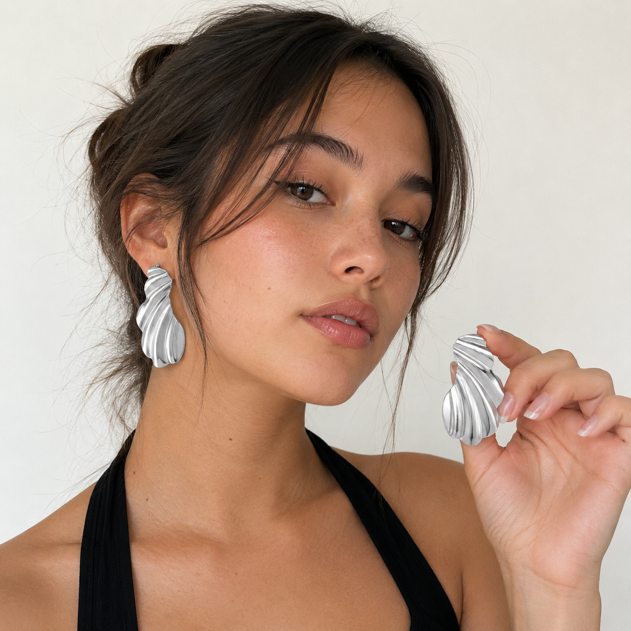 Kaitlyn Silver Statement Earrings