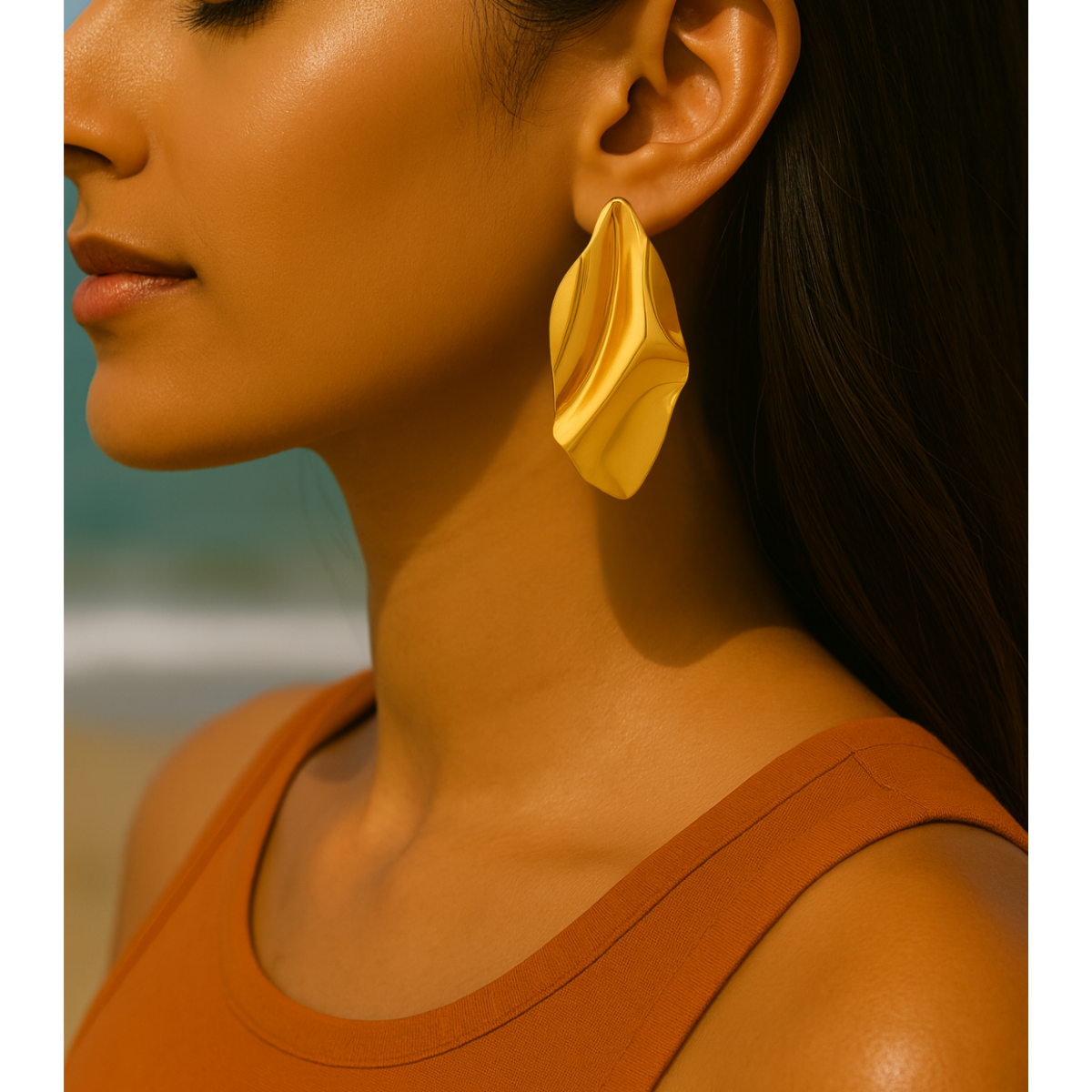 Alyssa Gold Statement Earrings