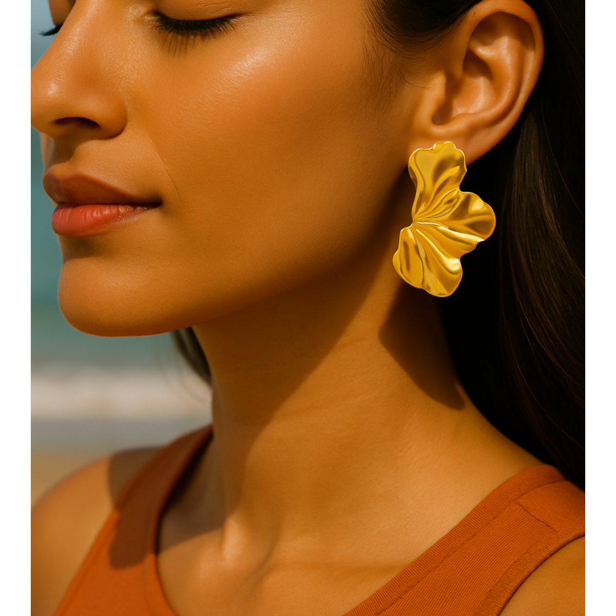 Aura Gold Statement Earrings