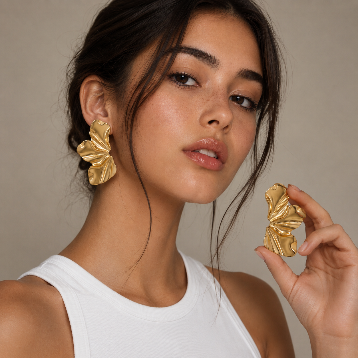 Aura Gold Statement Earrings