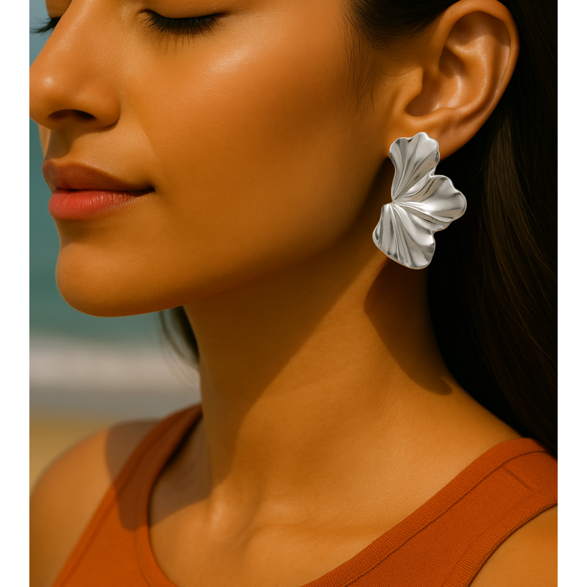 Aura Silver Statement Earrings