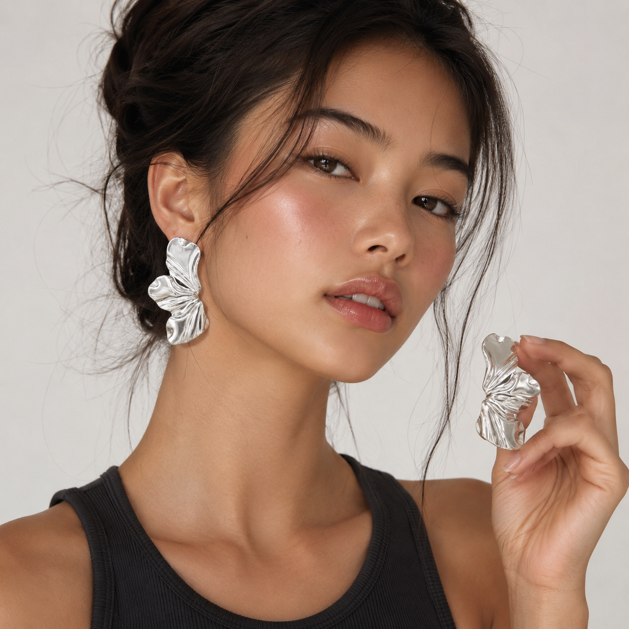 Aura Silver Statement Earrings