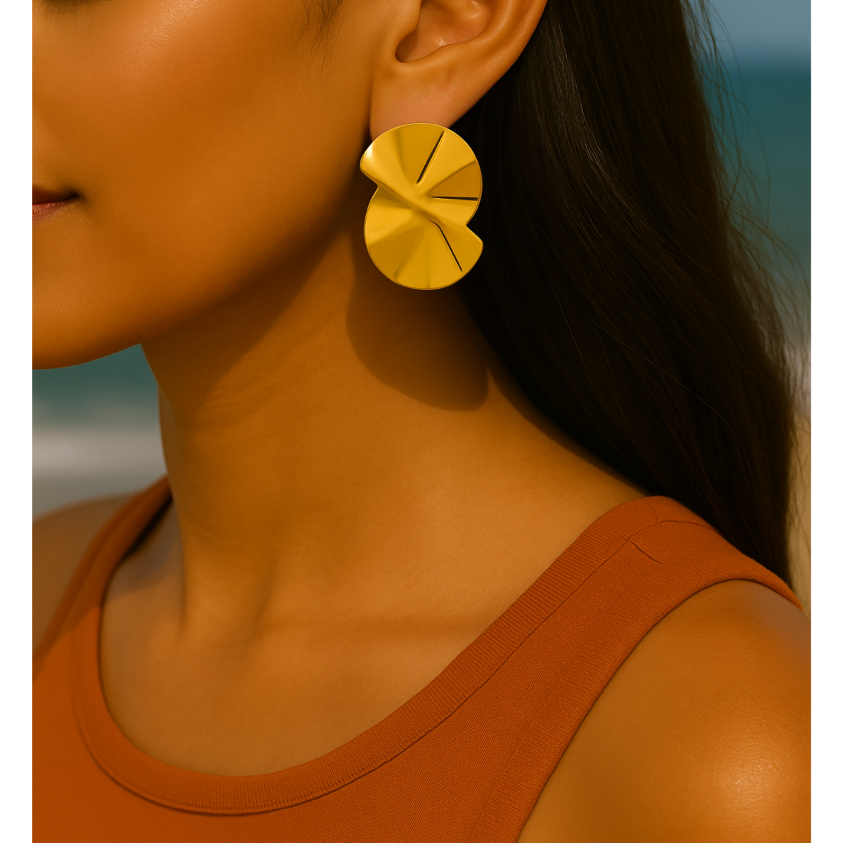 Rumi Gold Statement Earrings