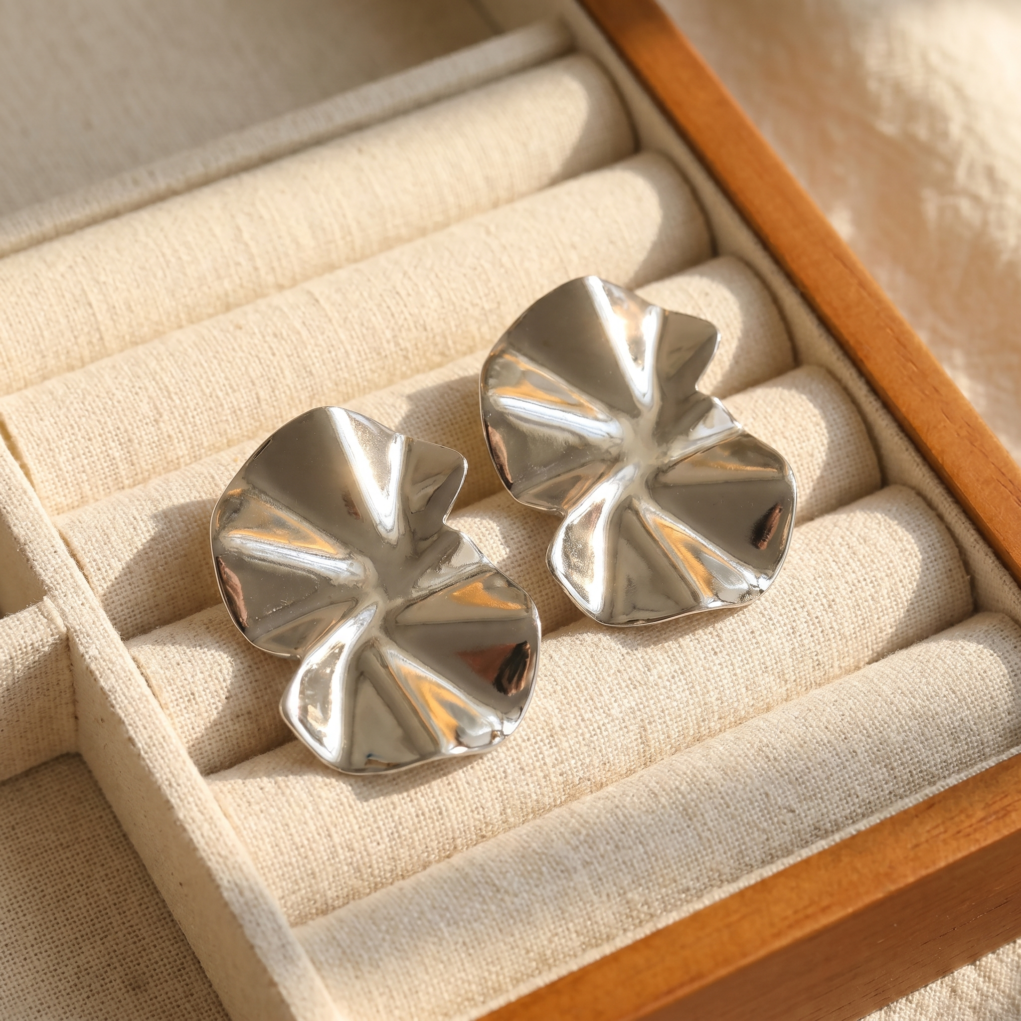 Rumi Silver Statement Earrings