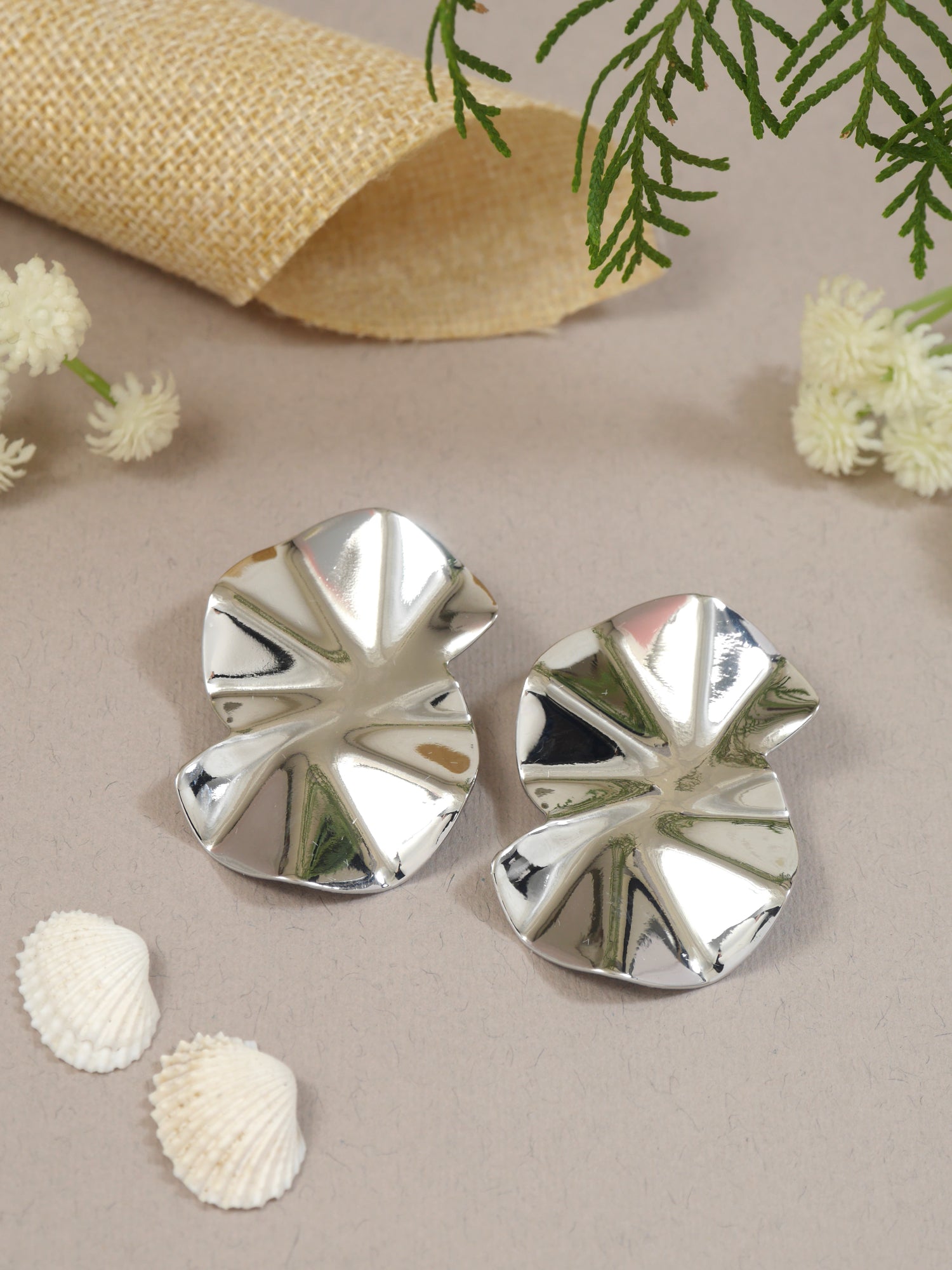 Rumi Silver Statement EArrings