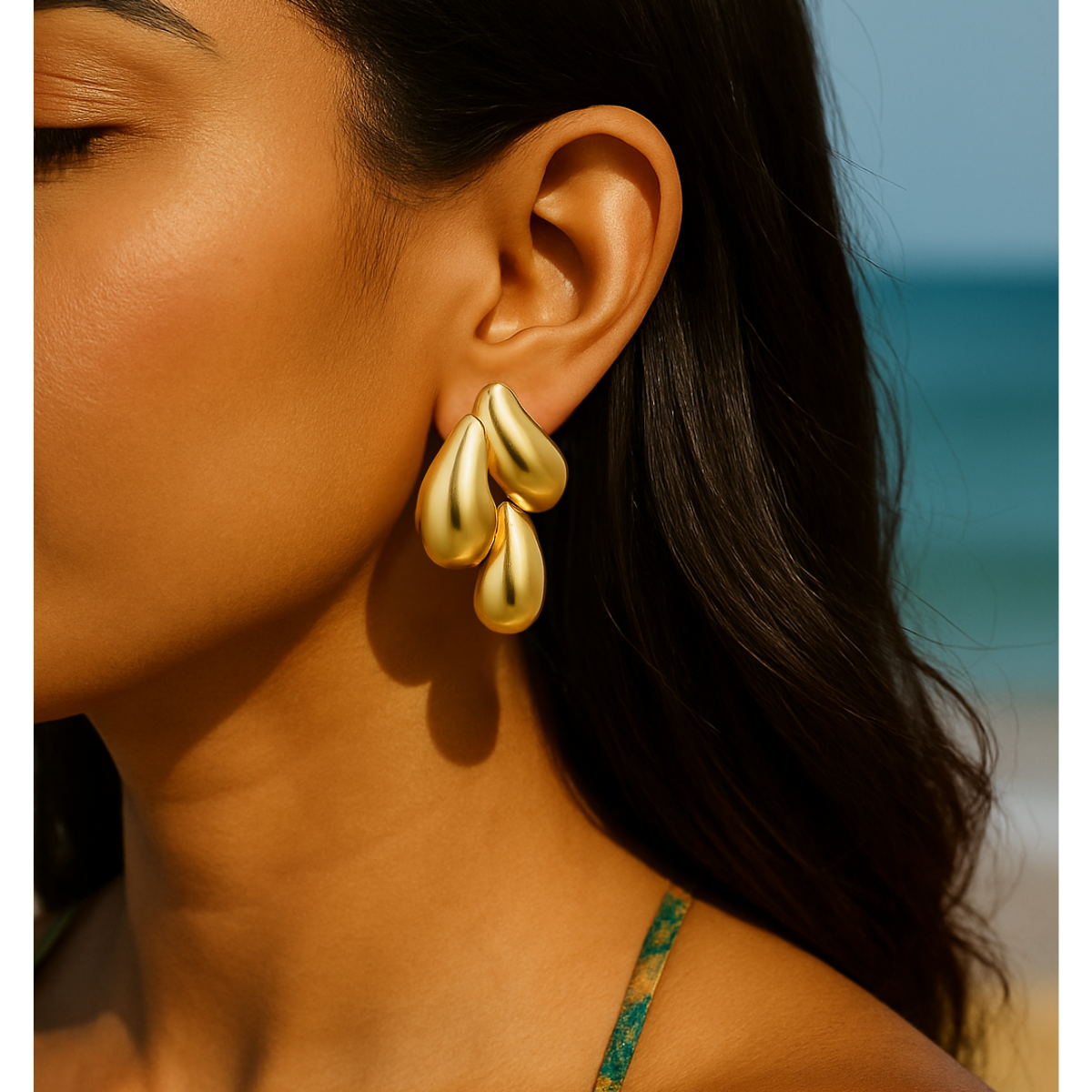 Veronica Gold Statement Earrings