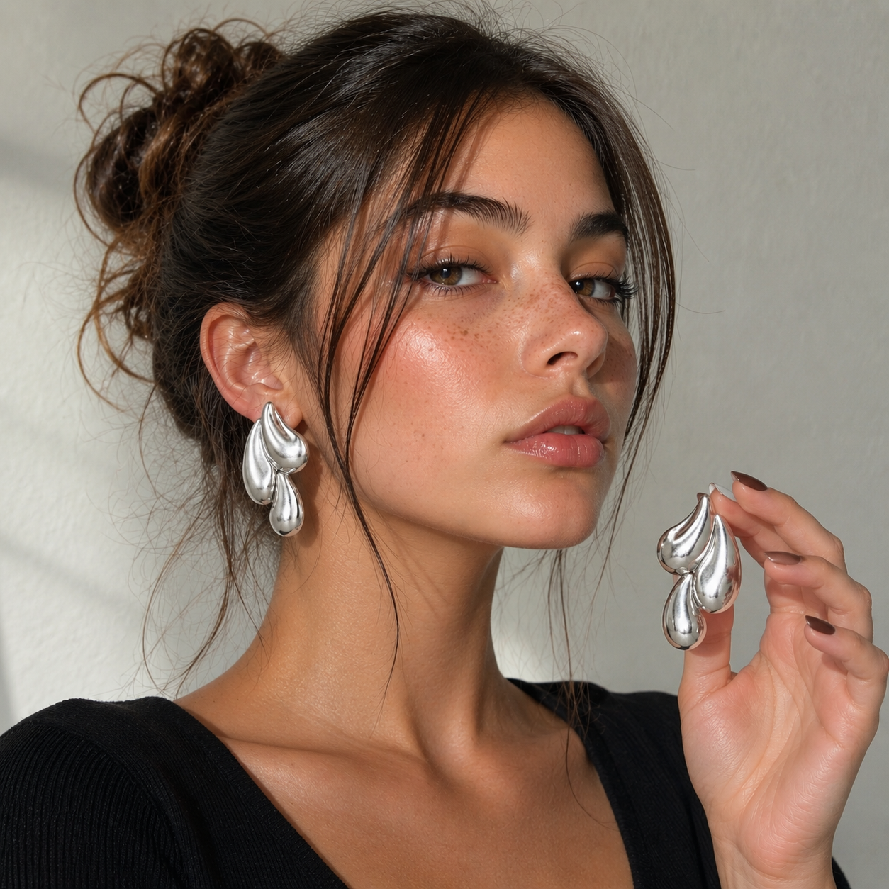 Veronica Silver Statement Earrings
