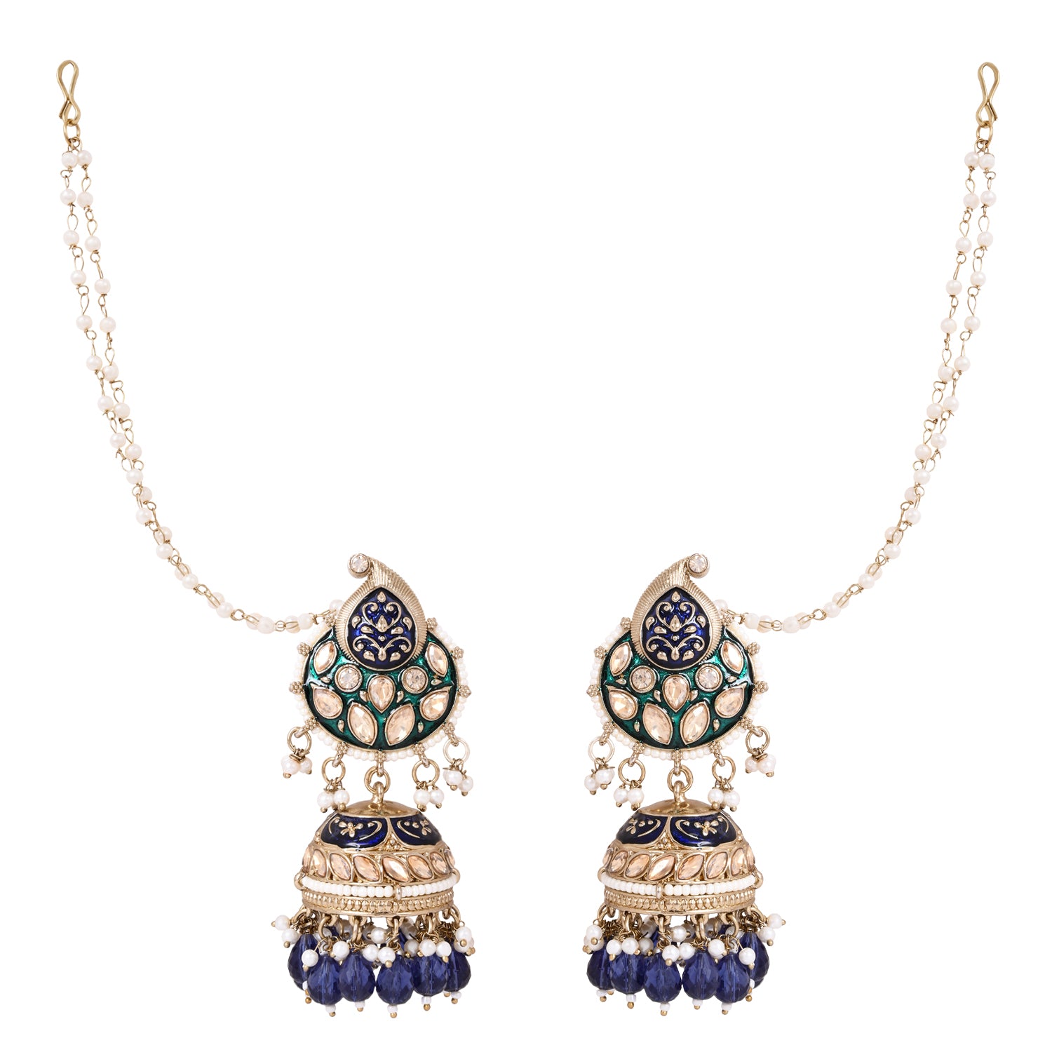 Kundan Jhumka with Pearl Strings - Festive Looks