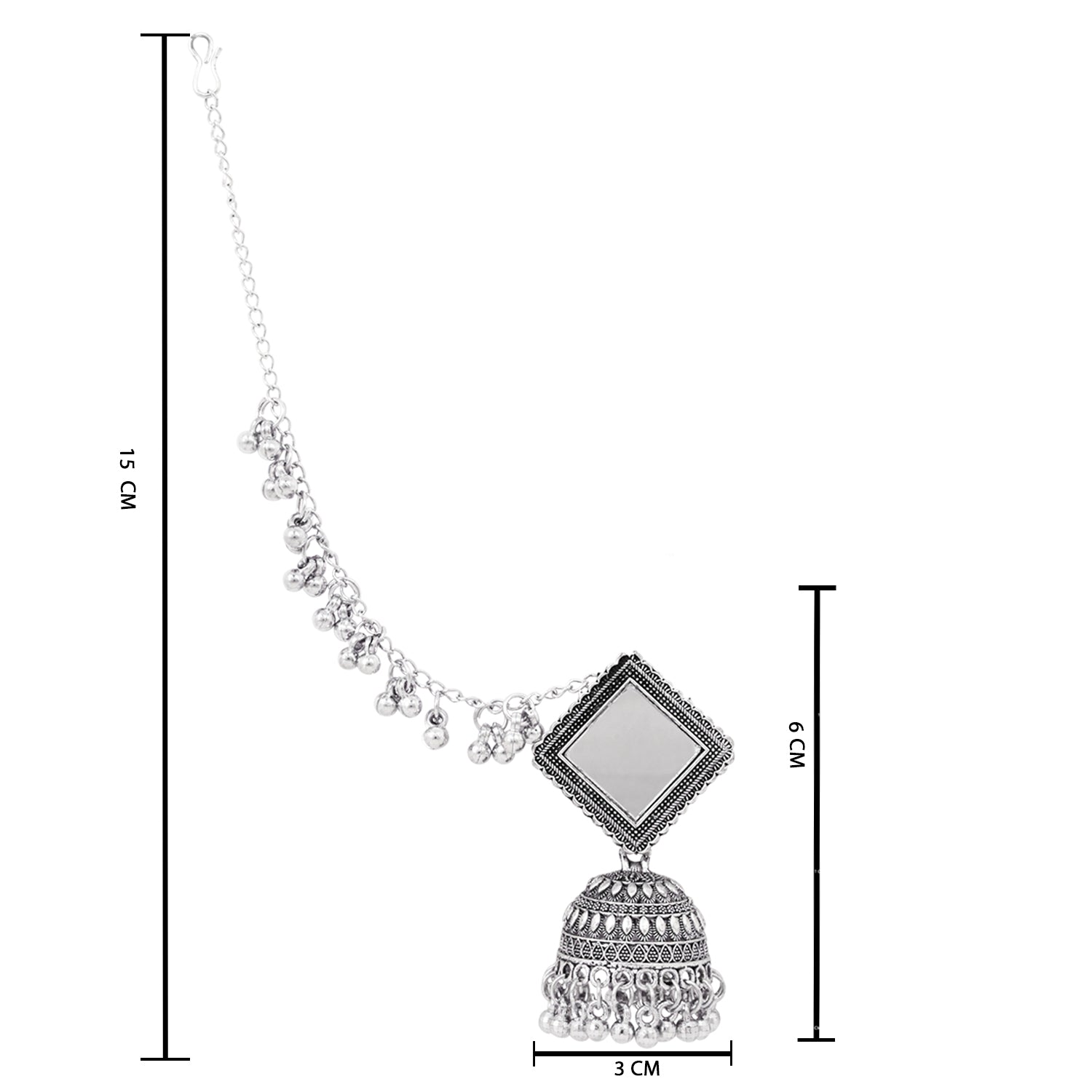 Noor-e-Aaina - Boho Mirror Work Jhumka Earrings