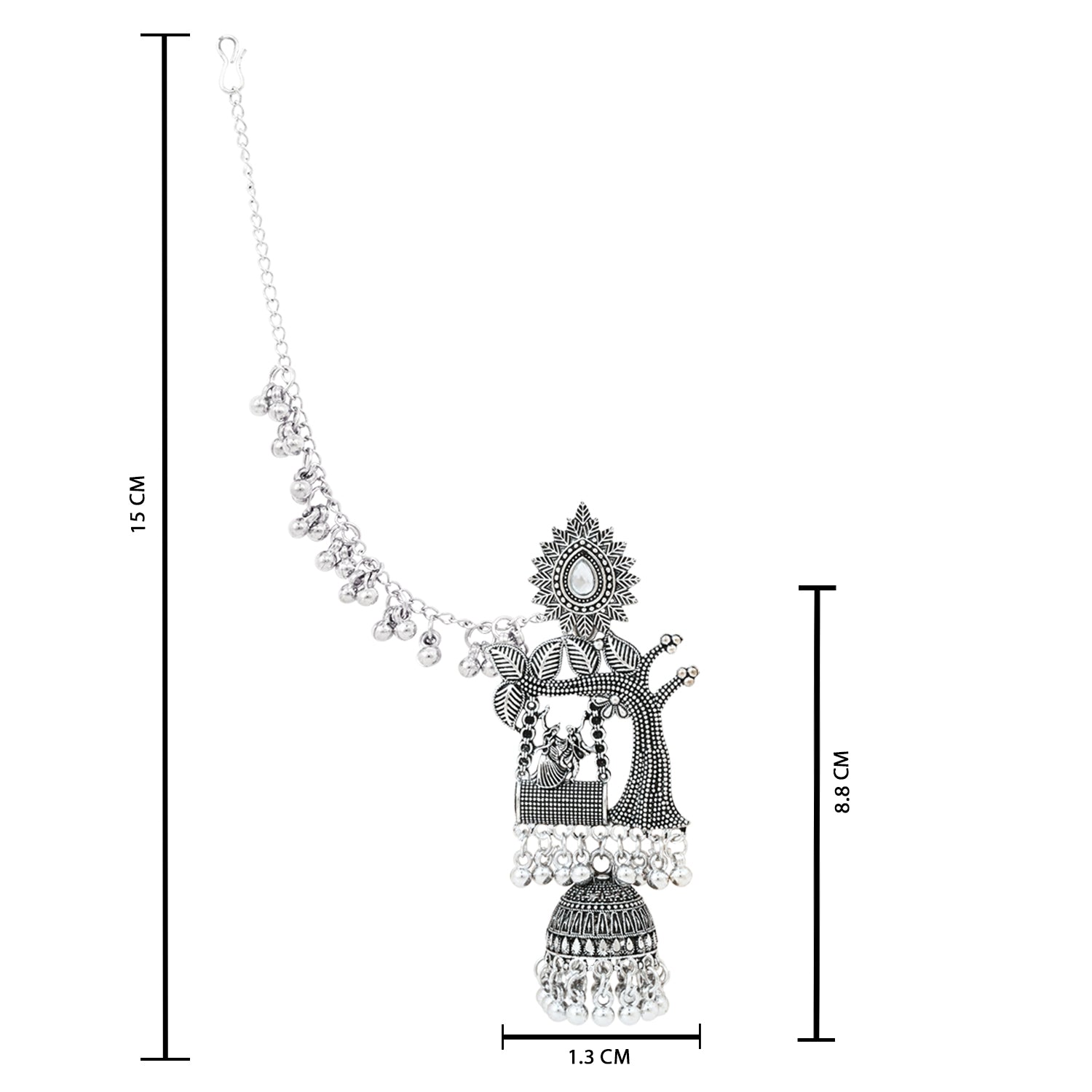 Saawan Ki Jhilmil - Radha Krishna Oxidised Jhumka Earrings