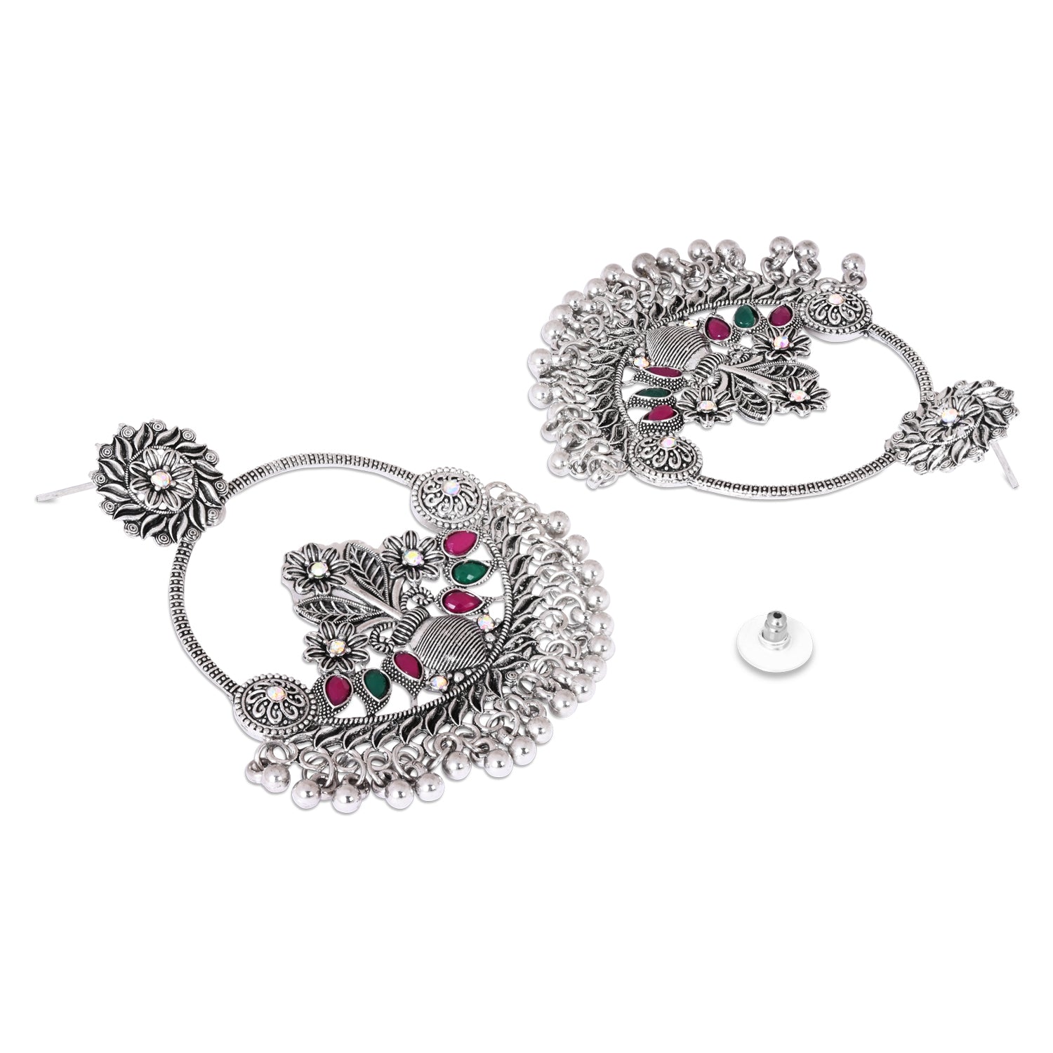 Phoolon Ka Jharokha – Oxidised Floral Earrings