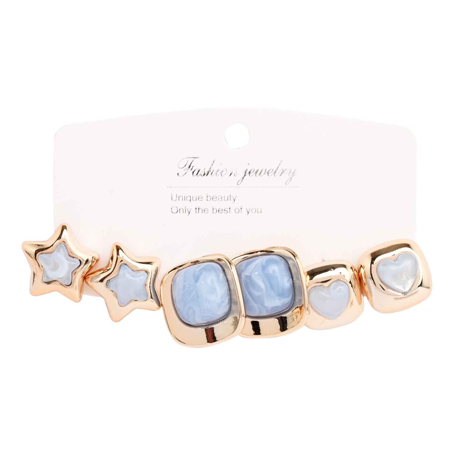 Blue Bliss – Set of 3 Quirky Enamel Stud Earrings
