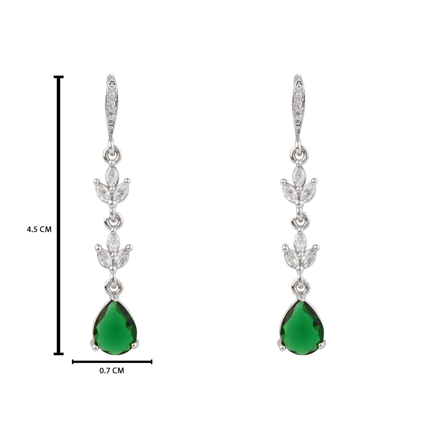 Ayira - Silver Green Earrings