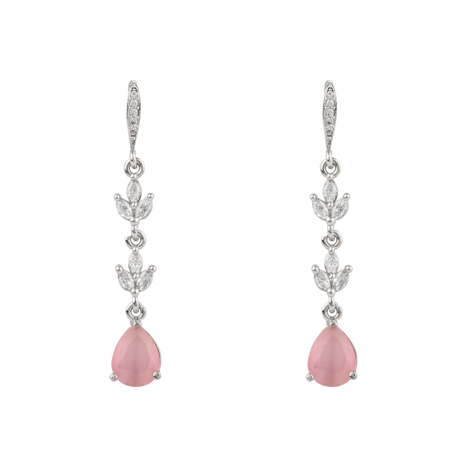 Ayira - Silver Pink Earrings