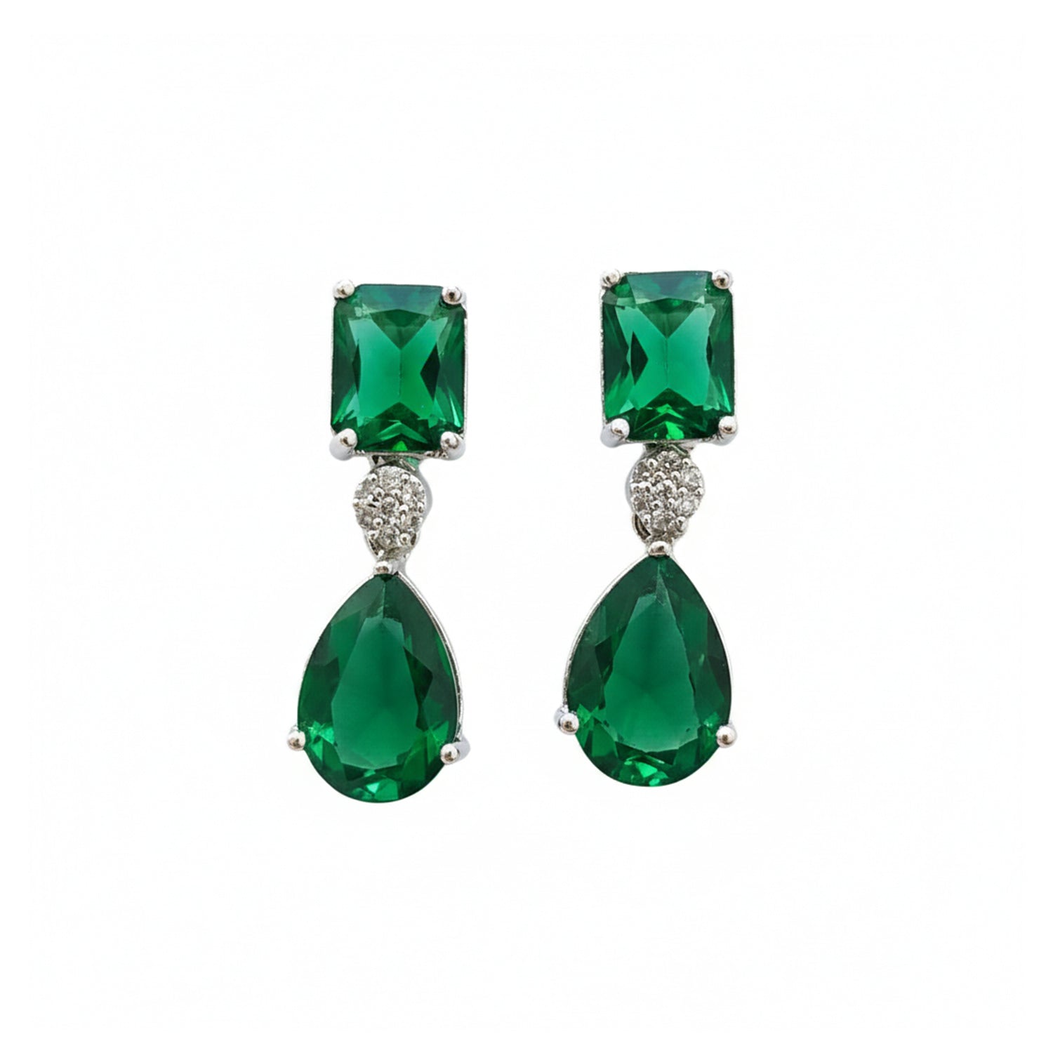 Lia Silver Green Earrings