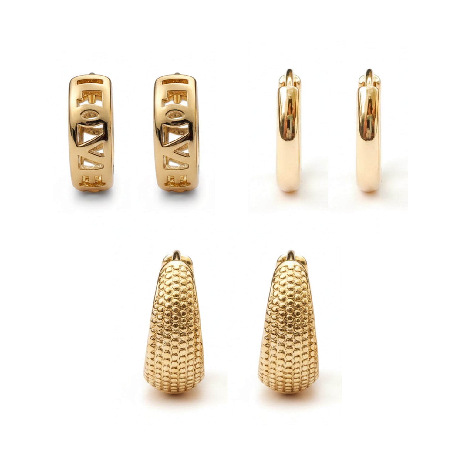 Blair- Set of Gold Plated Hoop Earrings