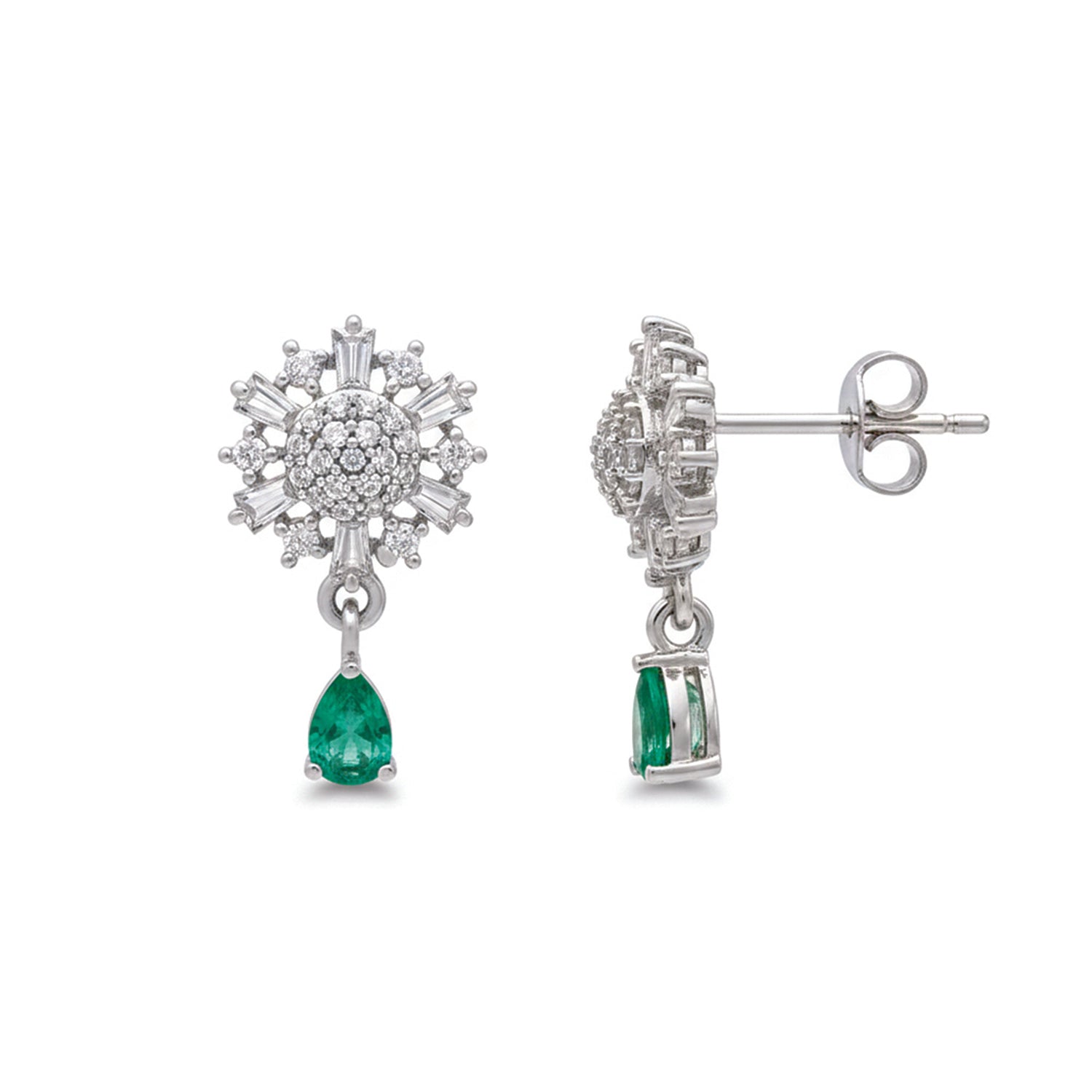 Nysa- Mint Winter Bloom Diamond Earrings