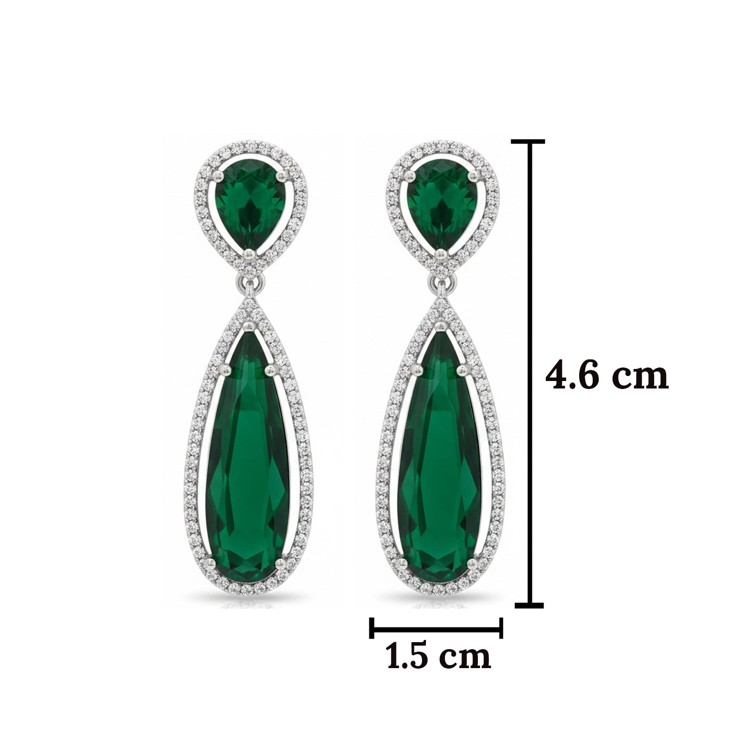 Ellen- Elegant Green Emerald Drop Earrings