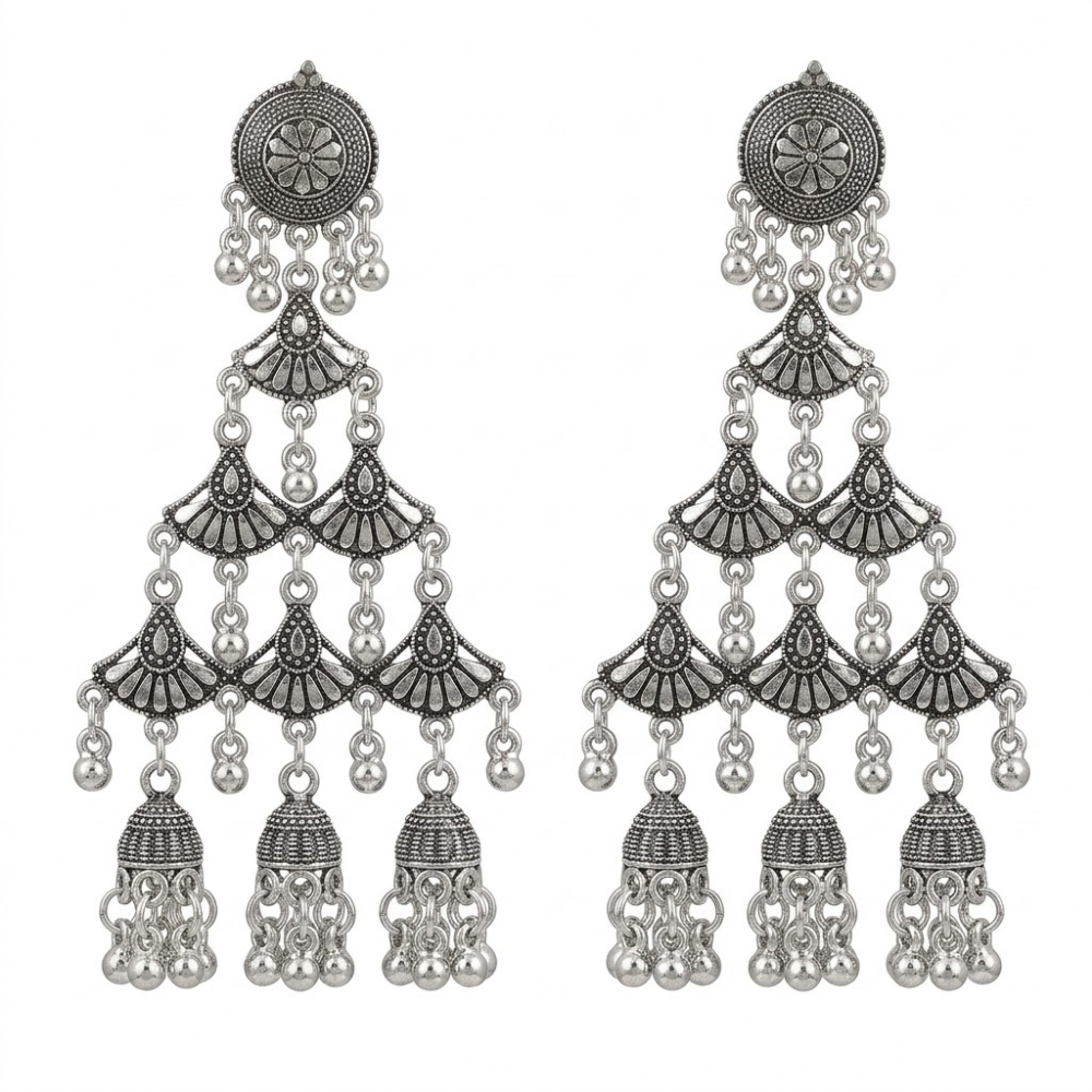Pragya- Oxidised Traditional Chandbali Jhumka