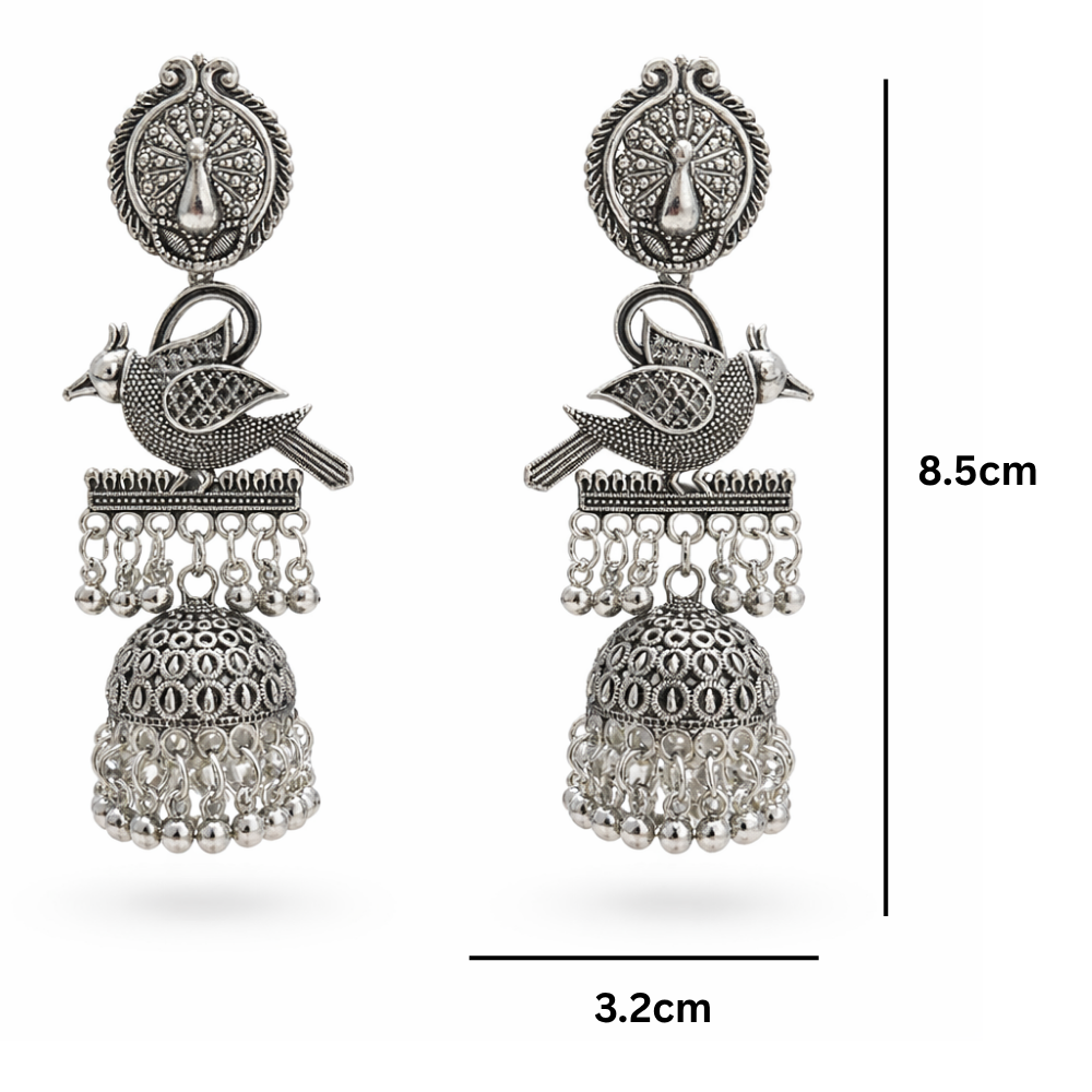 Jeeya- Tribal Bird Motif Jhumka