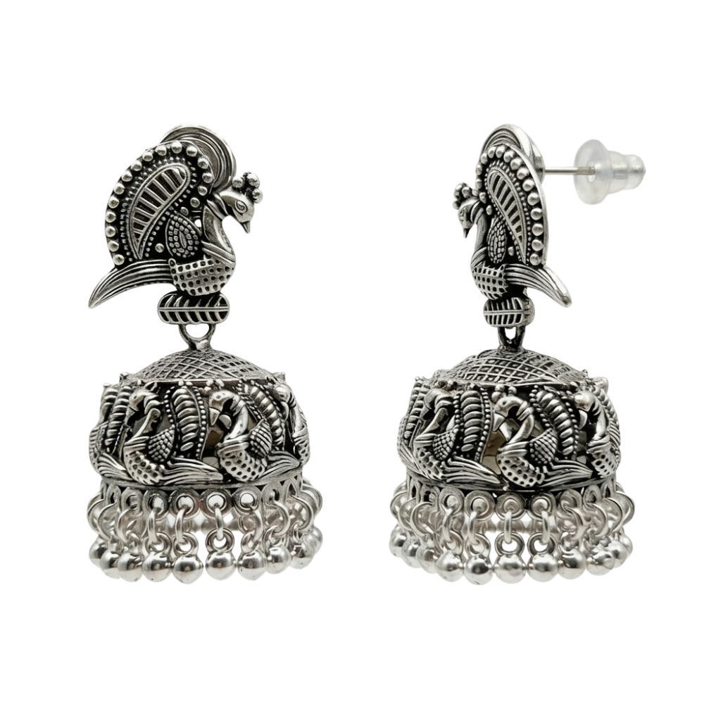 Adeela- Traditional Antique Dome Dangle Earrings