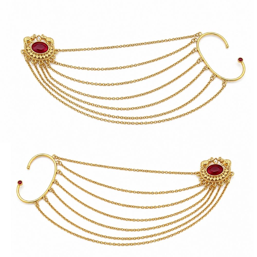 Aarvi- Ear Cuff with Multi Layer Ear Chain