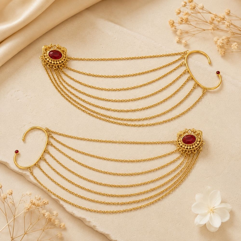 Aarvi- Ear Cuff with Multi Layer Ear Chain