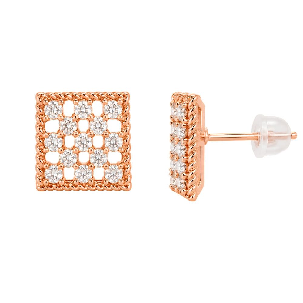 Belle- Rose Gold Geometric Stud Earrings