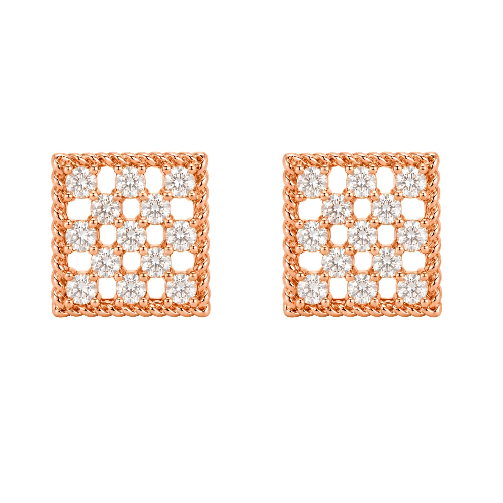 Belle- Rose Gold Geometric Stud Earrings