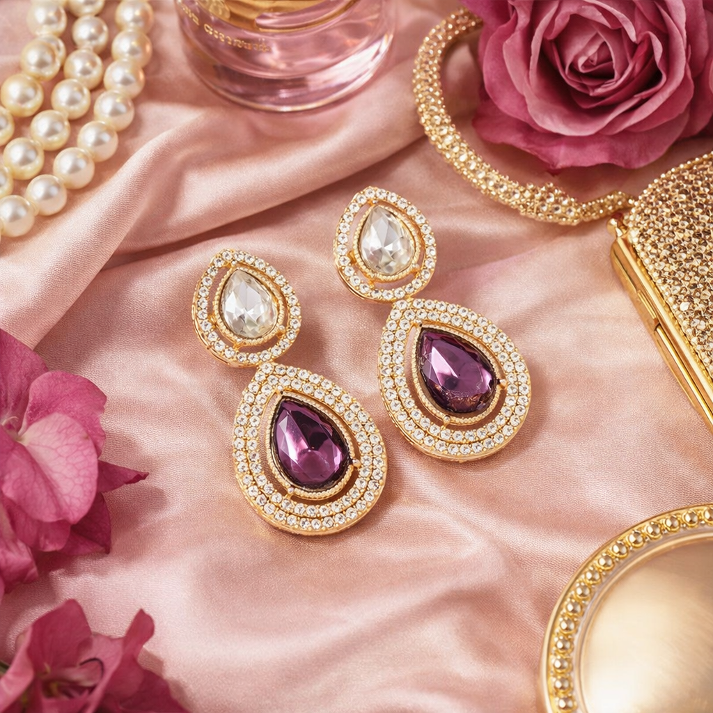 Eknoor Wine Earrings