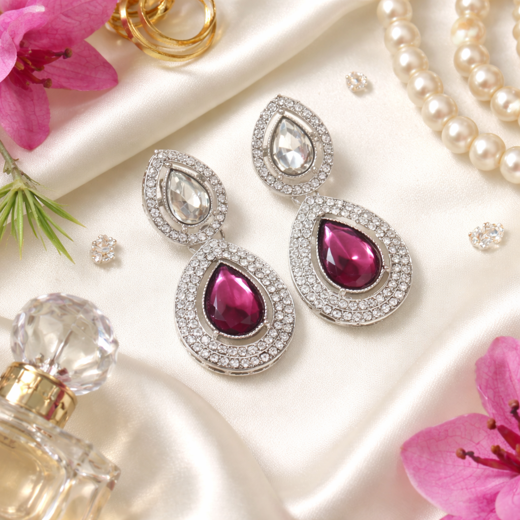 Eknoor Silver Wine Earrings