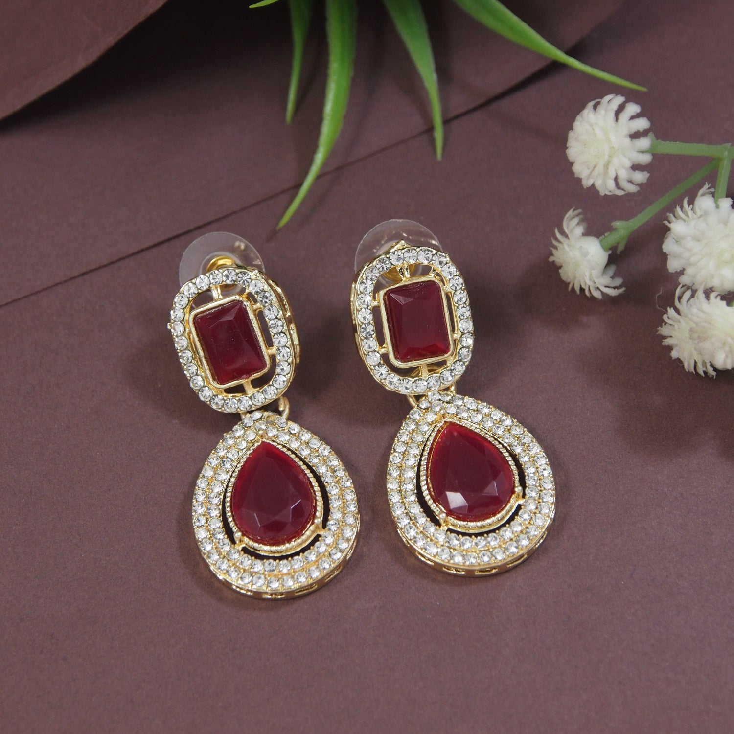 Viyana Maroon Earrings