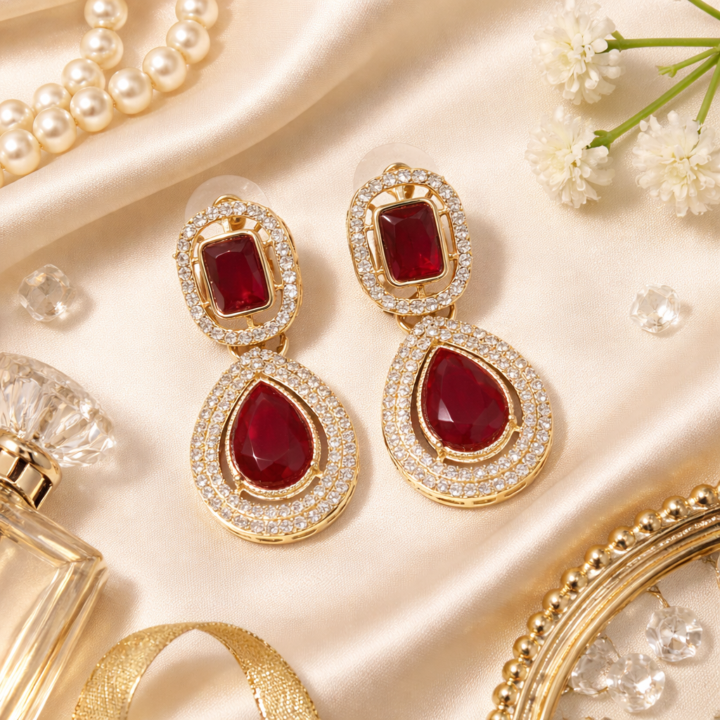 Viyana Maroon Earrings