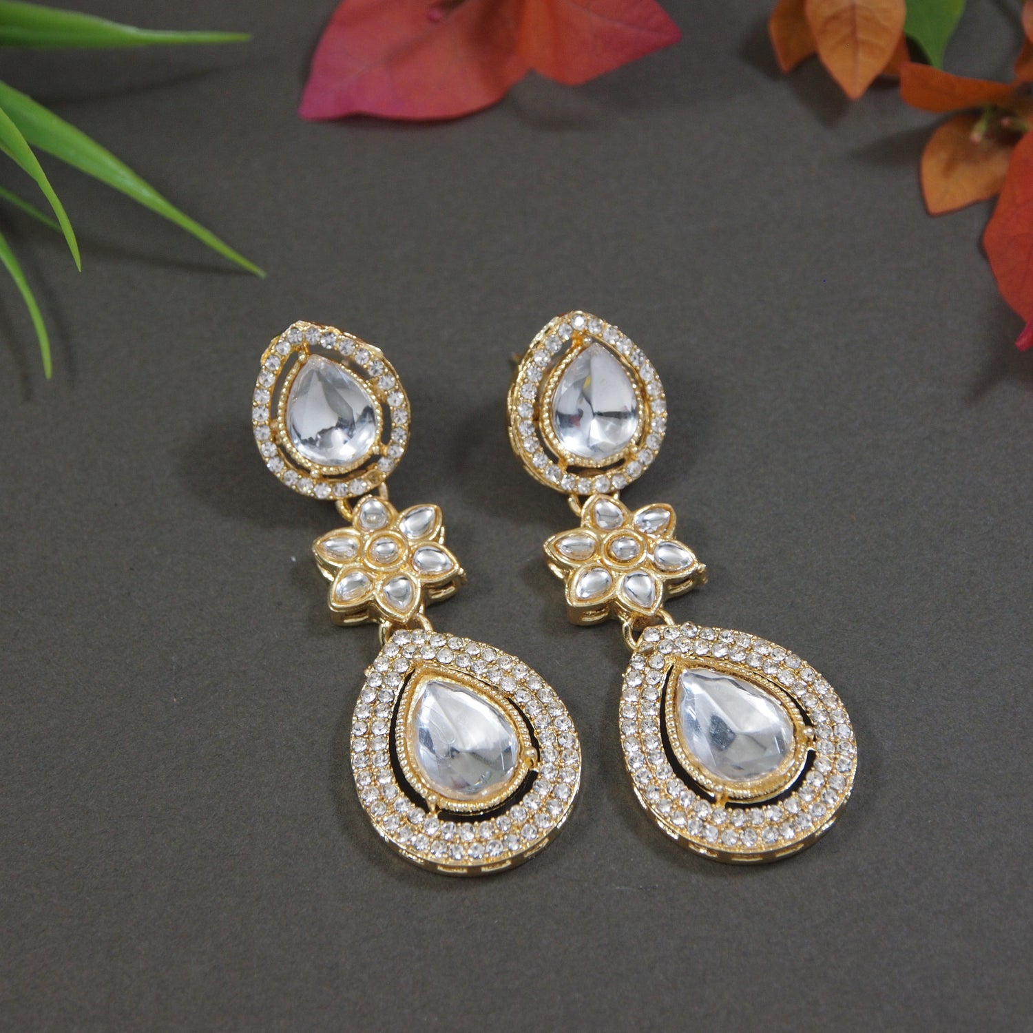 Anmol White Earrings