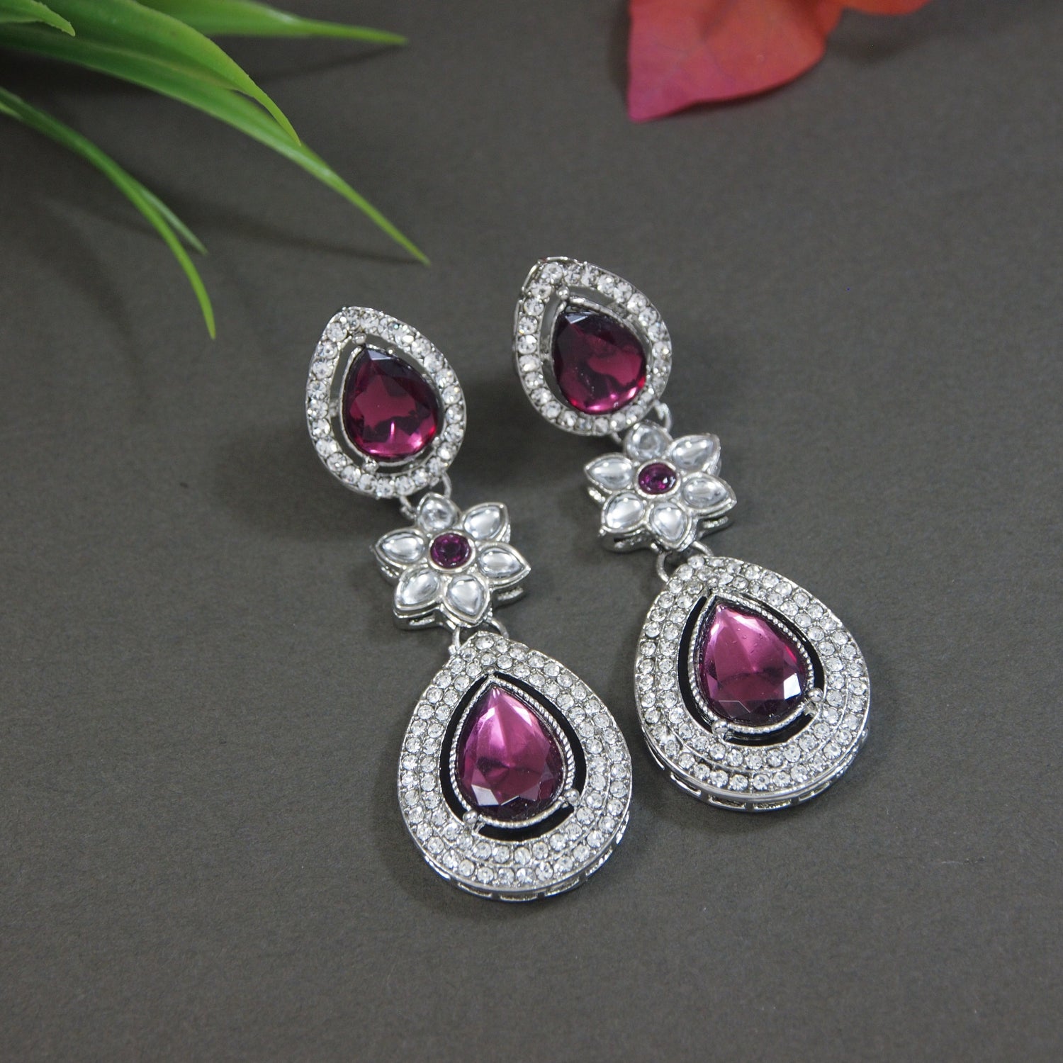 Anmol Silver Wine Earrings