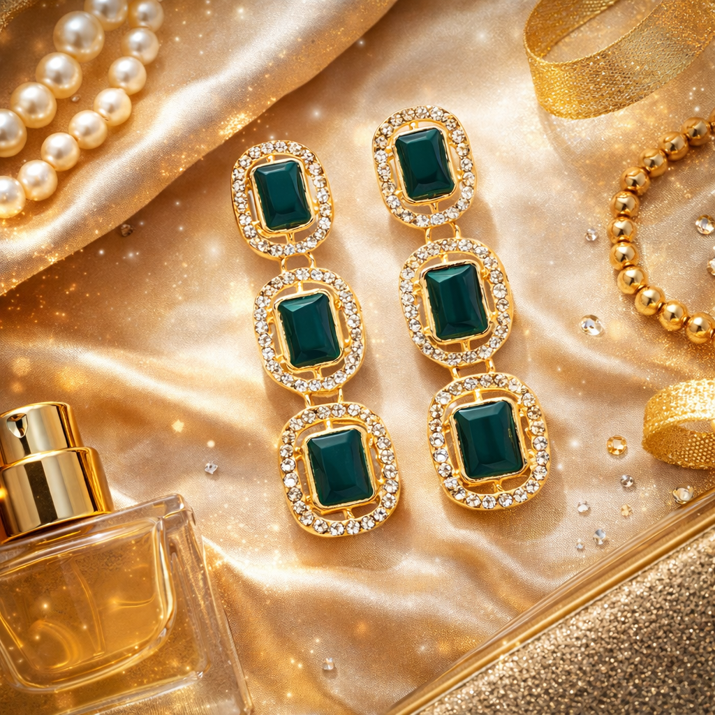 Helly Green Earrings