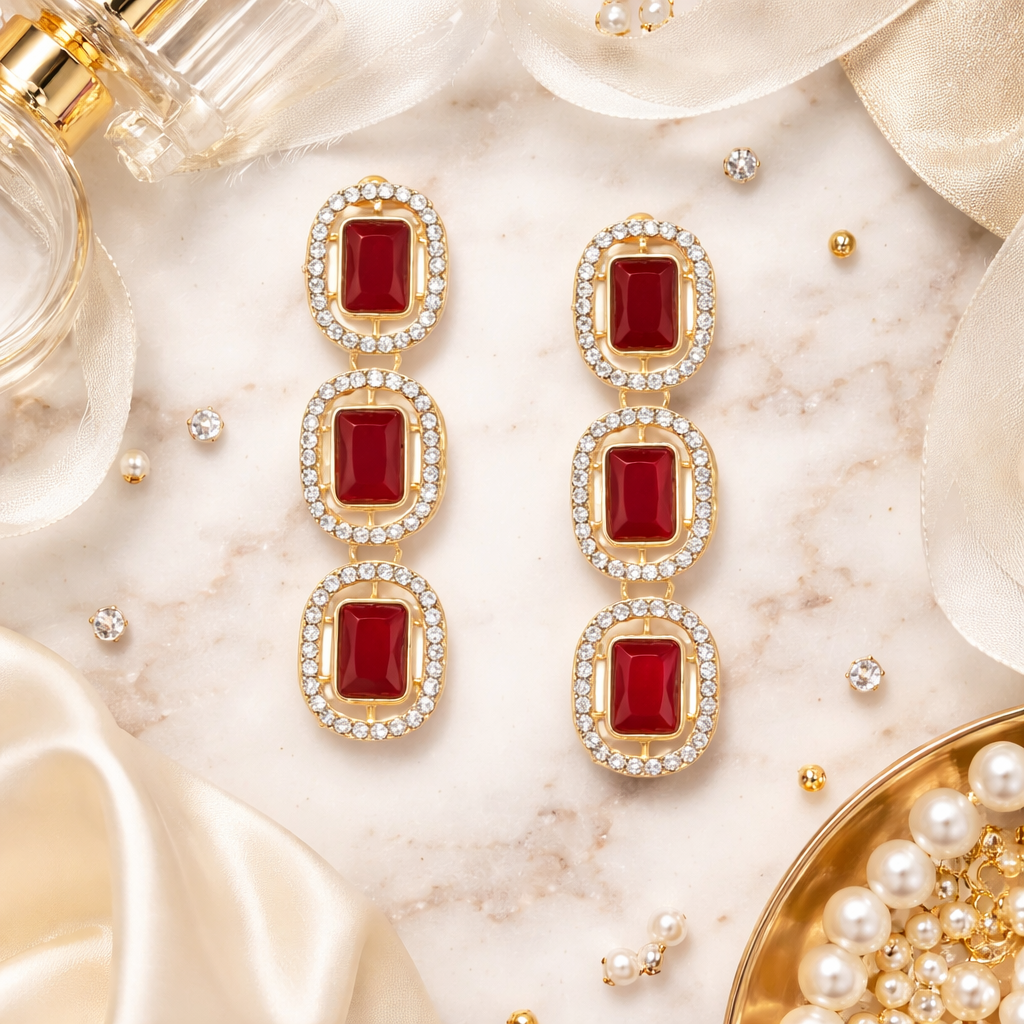 Helly Maroon Earrings